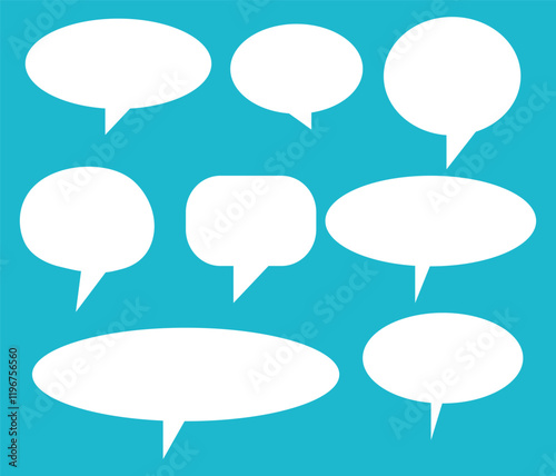 Set of speech bubbles. Speak bubble text, cartoon chatting box, message box. Blank empty vector white speech bubbles. Speech bubble collection. Set of speech bubble. Speech bubble comic symbol