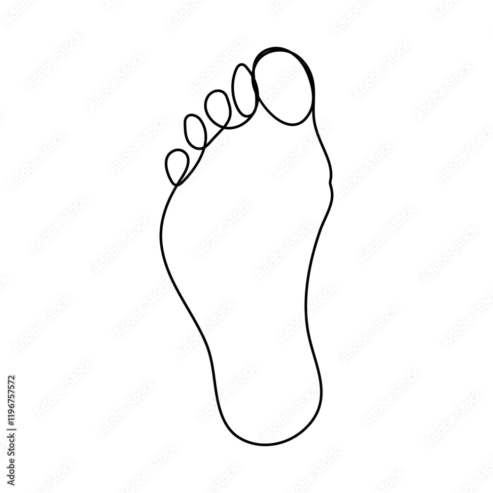 One continuous line drawing of bare foot. Elegance female leg in simple linear style. Concept of healthy massage and Care about soft skin. Editable stroke. Doodle vector illustration, One continuous line drawing of bare foot. Elegance female leg in simple linear style. Concept of healthy massage and Care about soft skin. Editable stroke. Doodle vector illustration,