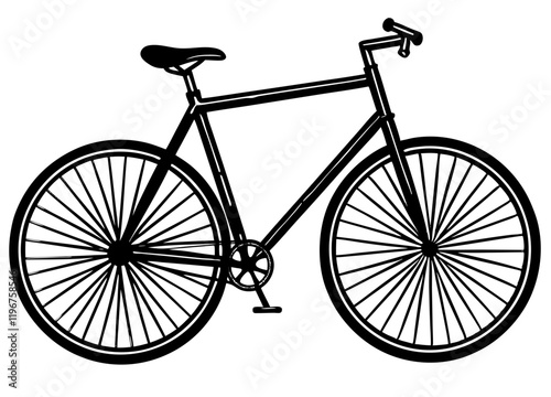 Classic Bicycle Silhouette - Simple and Elegant Bike Vector Art"