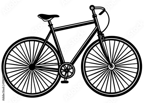 Classic Bicycle Silhouette - Simple and Elegant Bike Vector Art"