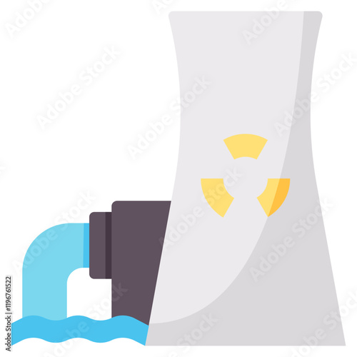 nuclear sewage vector flat icon