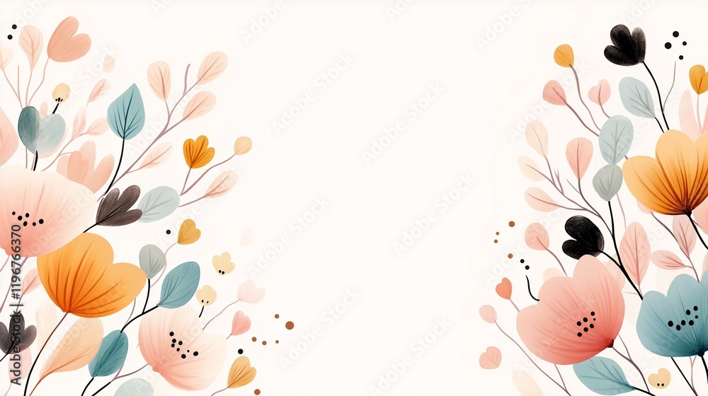 A clean and minimalist Mother's Day card design featuring a circular floral motif and elegant typography, perfect for celebrating the holiday A clean and minimalist Mother's Day card design featuring a circular floral motif and elegant typography, perfect for celebrating the holiday