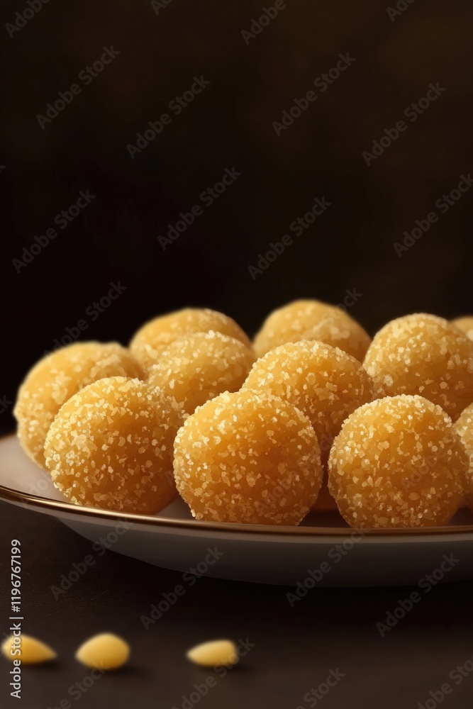 Colorful round sweets with a sugary glaze, set against a dark background. Colorful round sweets with a sugary glaze, set against a dark background.