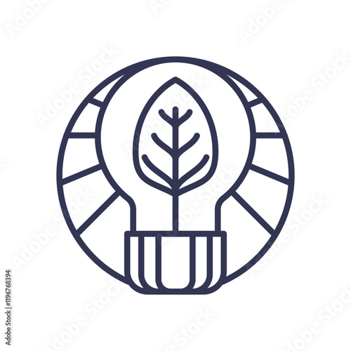 Light bulb with leaf symbolizes eco-friendly and efficient lighting.