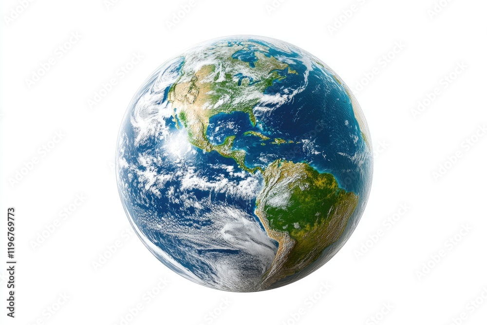 Globe of the earth with a white background. The globe is blue and green in color. The globe is the center of the image Globe of the earth with a white background. The globe is blue and green in color. The globe is the center of the image