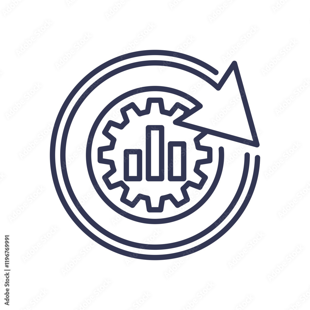 custom made wallpaper toronto digitalGear and arrow symbolize iterative improvement and continuous progress.