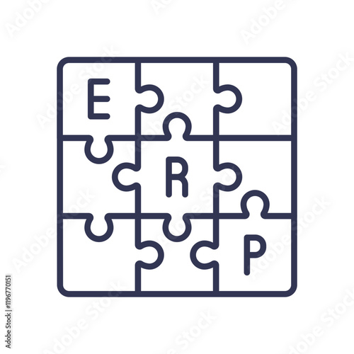 Puzzle pieces forming 'ERP' symbolize modularity and flexibility in systems.