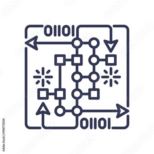 Abstract representation of data flow and algorithms, symbolizing predictive analytics.