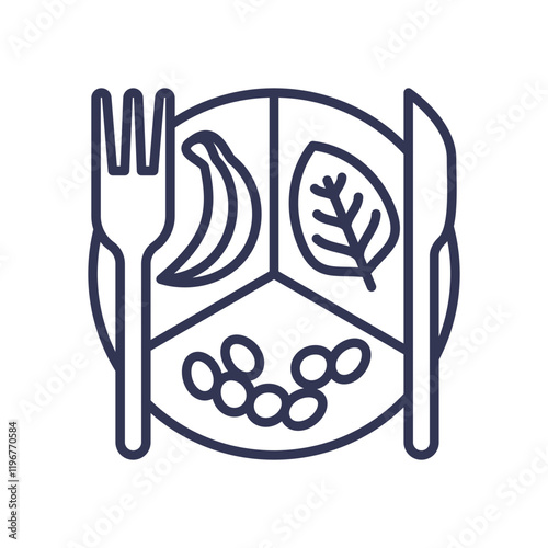Illustration of a balanced plate with fruits, vegetables, and proteins, symbolizing ProportionalEating.