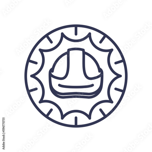 Icon of a hard hat symbolizing workplace safety and protection.