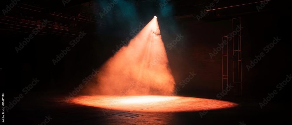 Obraz premium Spotlight creates a dramatic atmosphere on stage during a live performance