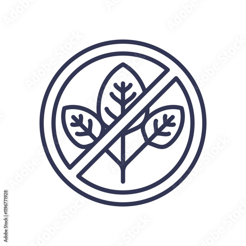 Icon of a crossed-out plant symbolizing weed control.