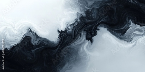 Abstract deep black white gradient background, neon reflections texture social media cover, monochromatic gradients, Generative AI