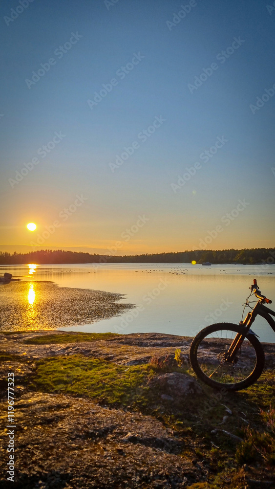 Fototapeta premium bike on the beach