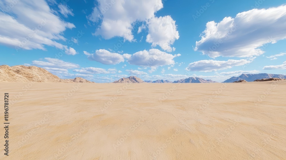 Fototapeta premium Desert landscape under a bright sky, travel background