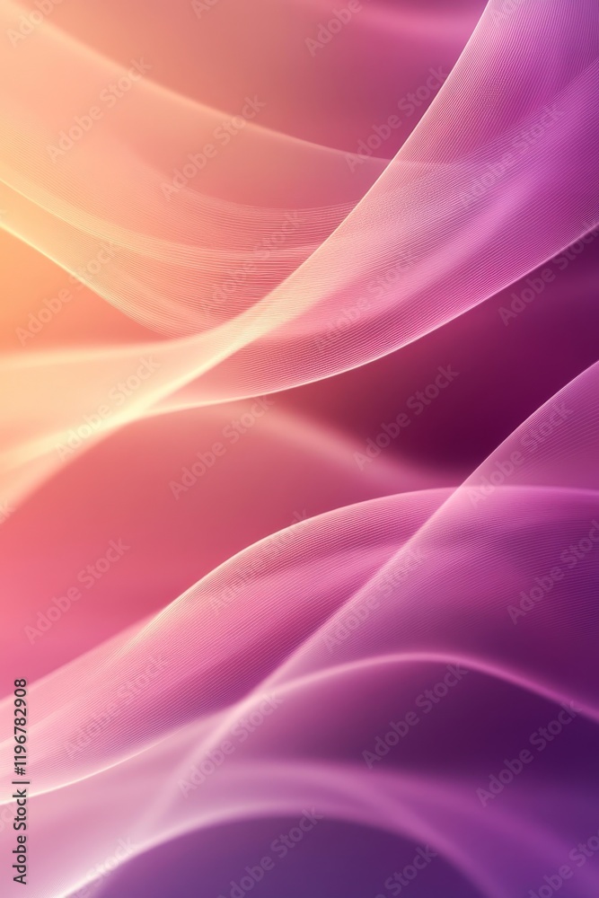Obraz premium Abstract soft peach lavender blurred background, wave patterns texture website header, modern style, Generative AI