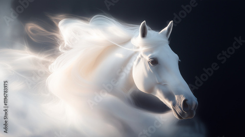 Close up shot of beautiful graceful horse