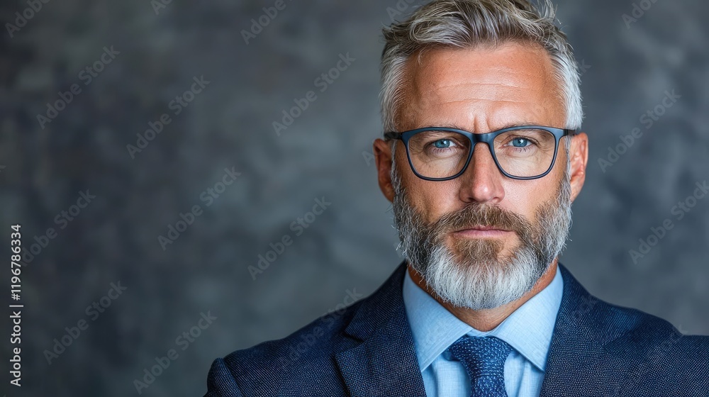 Serious businessman portrait, studio shot, grey background, professional headshot for website Serious businessman portrait, studio shot, grey background, professional headshot for website