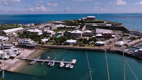 Aerial of the Royal Naval Dockyard in Bermuda photo