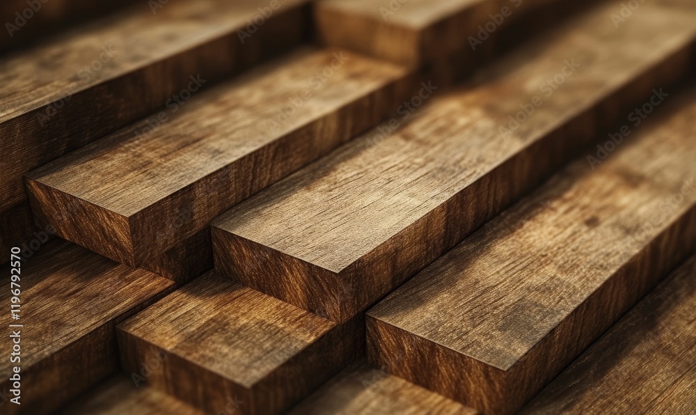 Stacked dark brown wood blocks, textured surface. Stacked dark brown wood blocks, textured surface.