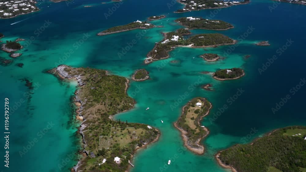 Aerial of Hamilton Harbour in Bermuda