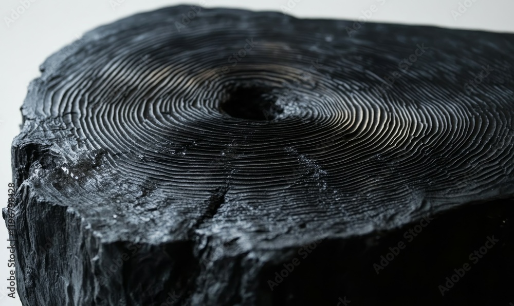 close up view of blackened tree stump showcasing its intricate rings and textures close up view of blackened tree stump showcasing its intricate rings and textures