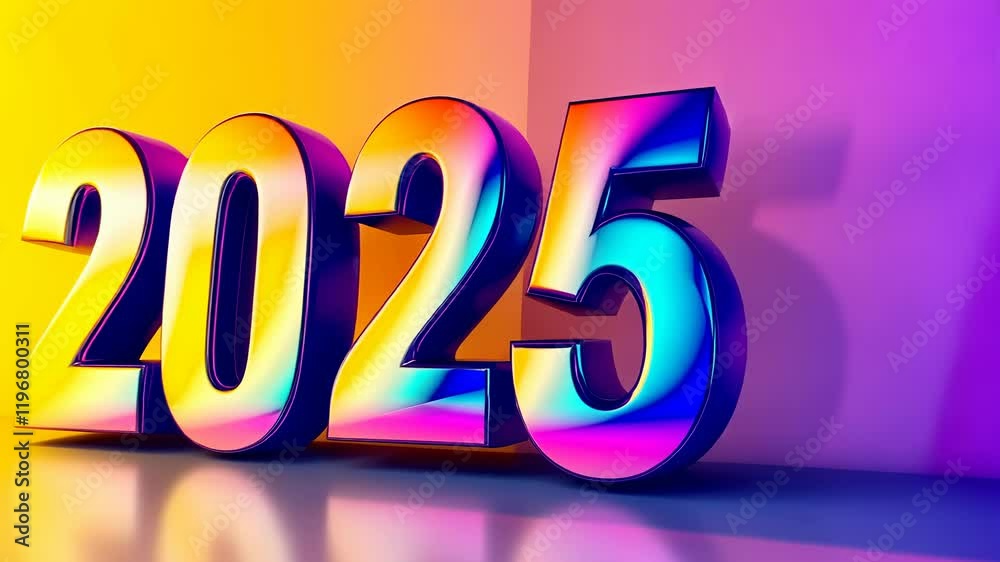Brightly colored numbers glimmering indoors.Futuristic vibe luminous decor.Neon colors dominate ambiance.Studio setting enhances vibrant tones.Display signifies optimism.Art installation represents