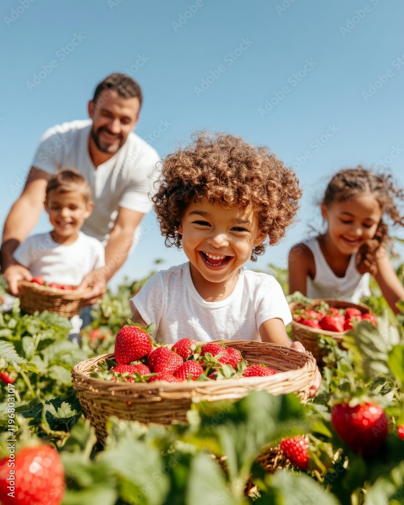 Family Micro-Tourism Experience Harvesting Strawberries in Eco-Friendly Wicker Baskets on Local Farm - Sustainable Rural Tourism and Adventure Travel Content Family Micro-Tourism Experience Harvesting Strawberries in Eco-Friendly Wicker Baskets on Local Farm - Sustainable Rural Tourism and Adventure Travel Content