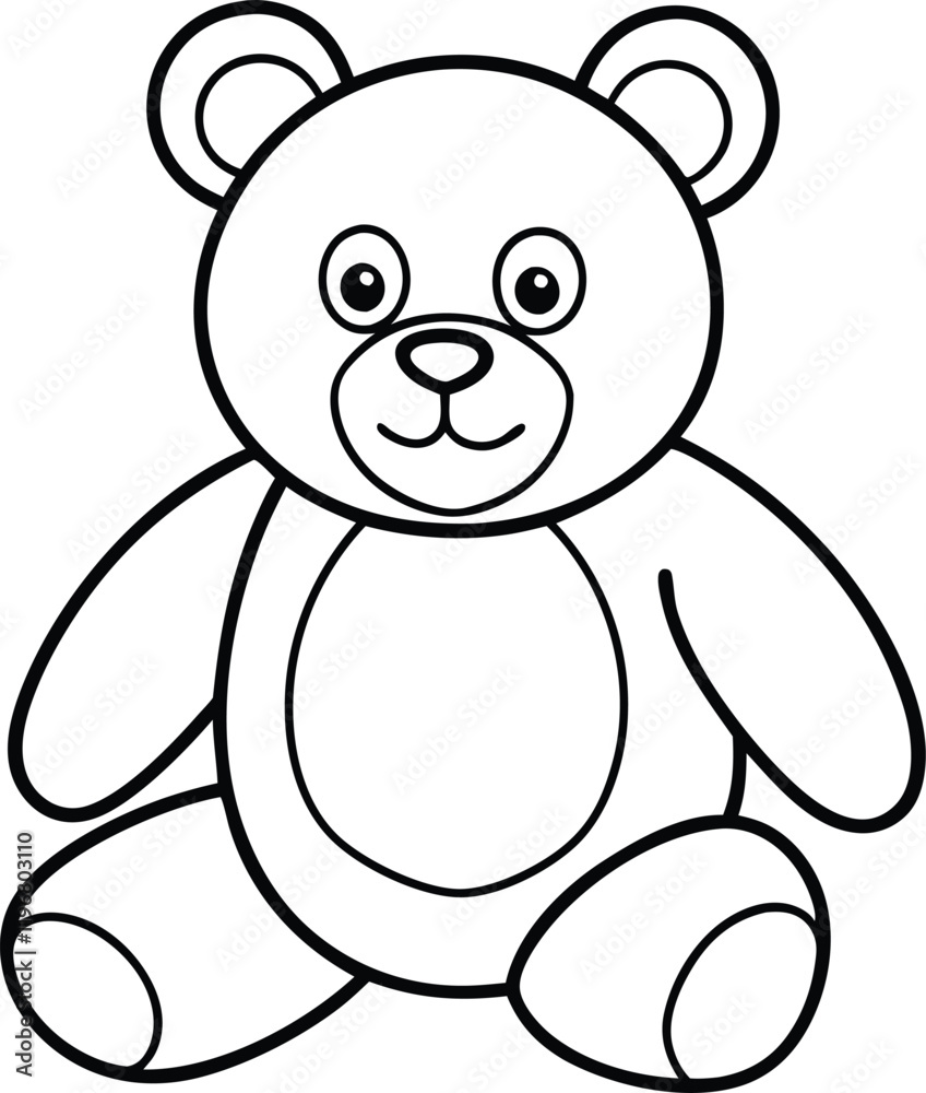 Teddy bear line art vector, Cute teddy bear outline icon Teddy bear line art vector, Cute teddy bear outline icon