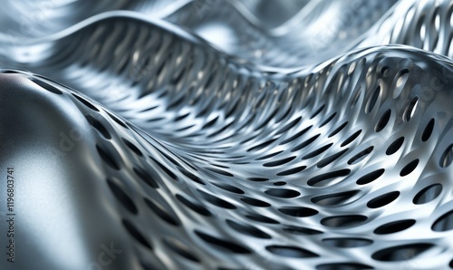 Close-up view of the textured surface of a single large plastic convex shape highlighting its unique pattern photo