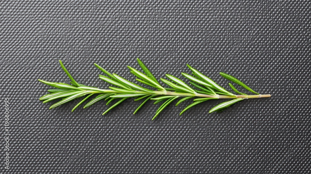 Obraz premium Freshly picked rosemary herbal display kitchen surface culinary environment close-up view natural aromatics