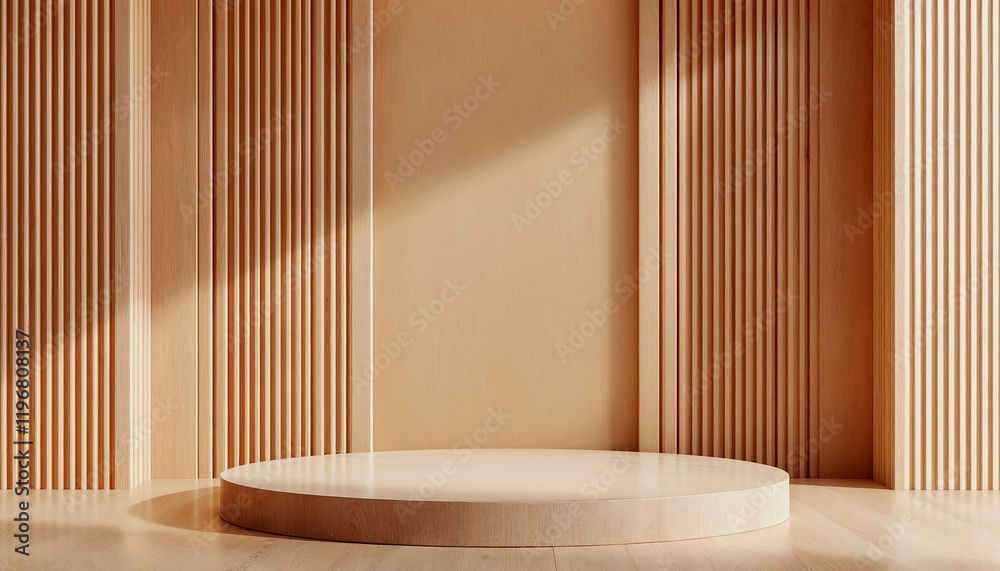 Elegant Wooden Platform Display for Product Presentation Elegant Wooden Platform Display for Product Presentation