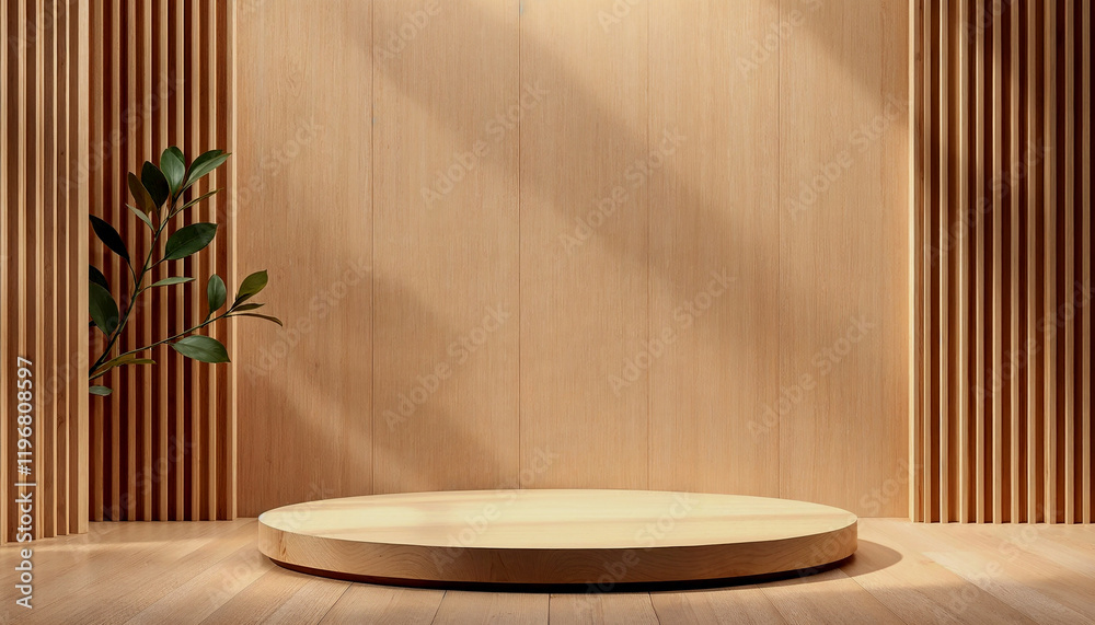 Elegant Wooden Platform Display for Product Presentation Elegant Wooden Platform Display for Product Presentation
