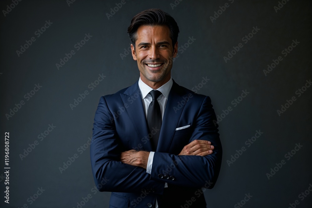 Portrait of a successful businessman- smiling with arms crossed Portrait of a successful businessman- smiling with arms crossed