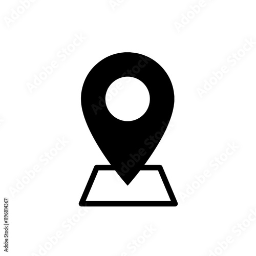Map icon. Simple outline pin location icon. Address icon. Place icon