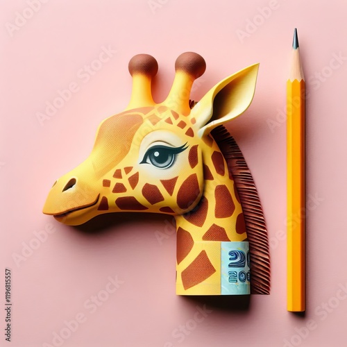 Giraffe Notes Shaped like a giraffe head with a yellow and brown photo