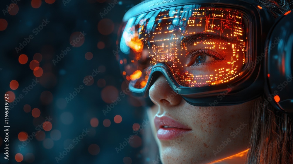 Exploring the future of wearable technology a young innovator engaged with holographic devices urban environment artful perspective conceptual vision
