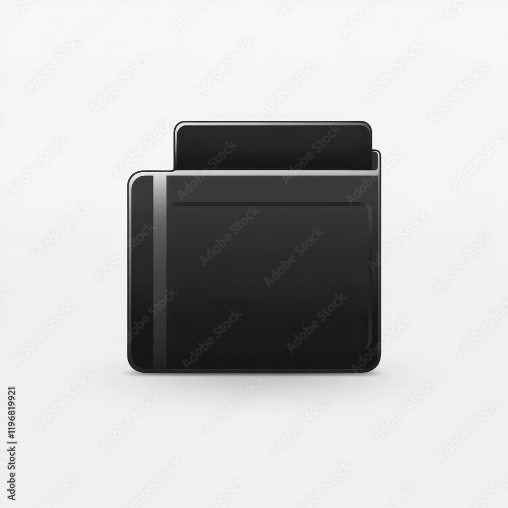 Clean and simple minimal folder icon featuring a tab at the top designed for digital file management and organization in modern applications Clean and simple minimal folder icon featuring a tab at the top designed for digital file management and organization in modern applications
