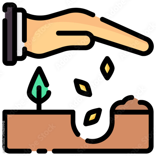 seeding vector filled outline icon