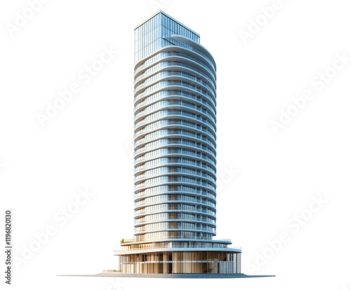 Modern Architectural Marvel: Stunning Skyscraper Design , isolated on white background PNG