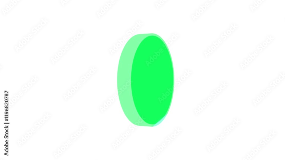 green color circle 3d animation on white background. green color circle 3d animation on white background.