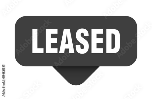 leased sticker. leased sign on transparent background