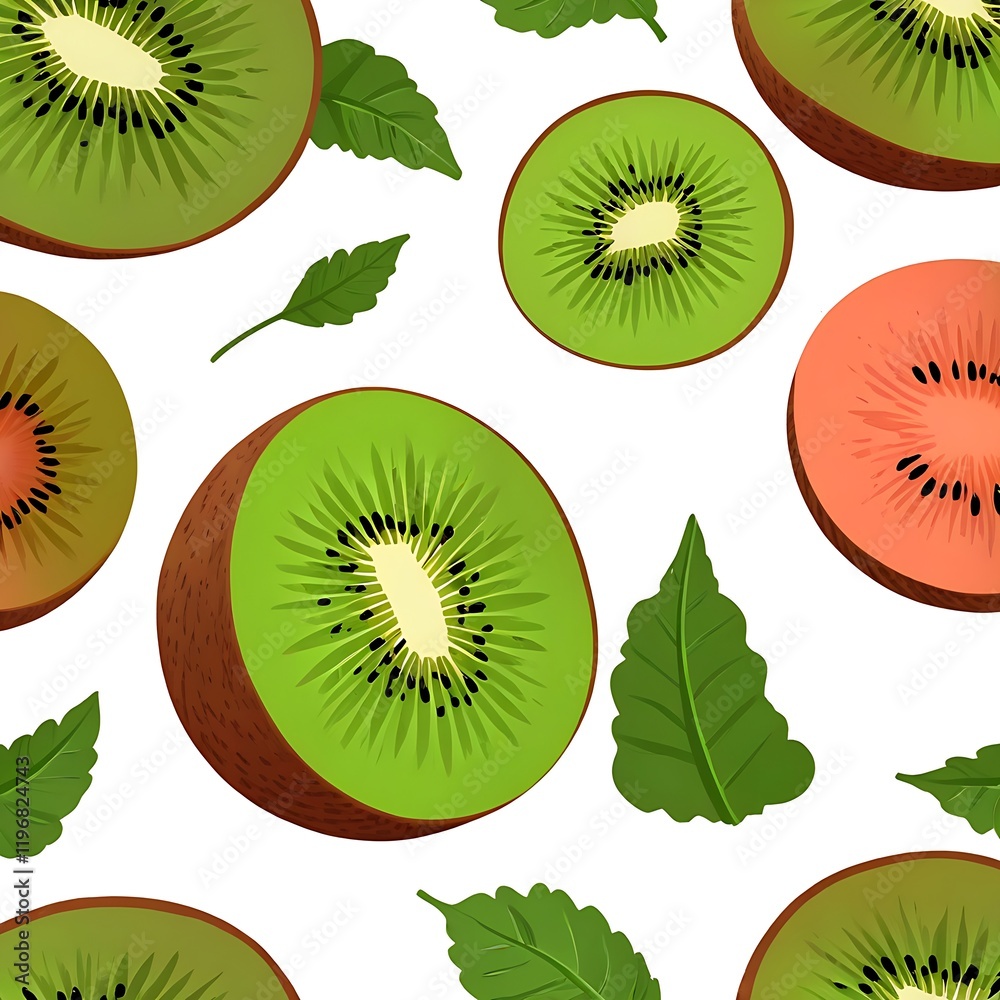 Fototapeta premium kiwi fruit pattern