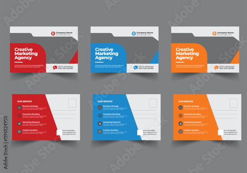 Corporate Professional Business Postcard Design Template.Corporate Postcard Design vector template for Opening invitation.Event Card Design, EDDM Postcard Template, Invitation Design
