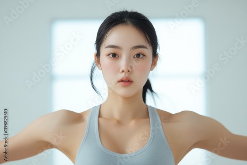 Korean Woman Leading Fitness Class, Korean Fitness Enthusiasm, Group Exercise, Bright Studio, Energetic Atmosphere Free Download Korean Woman Leading Fitness Class, Korean Fitness Enthusiasm, Group Exercise, Bright Studio, Energetic Atmosphere - GFXLoad