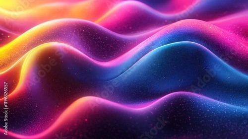 Vibrant Waves Abstract Glowing Fluid  Background
