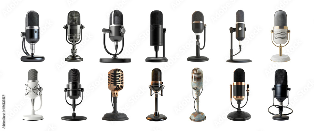 Pack of Studio Microphone on Transparent background Pack of Studio Microphone on Transparent background
