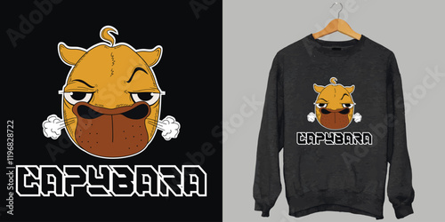 A print for clothes.The harsh capybara.Capybara print