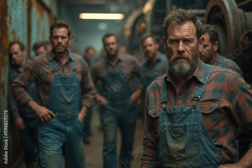 group of man in a factory