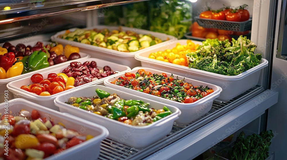 Fresh Colorful Vegetables Prepared in Containers Ready to Serve Fresh Colorful Vegetables Prepared in Containers Ready to Serve